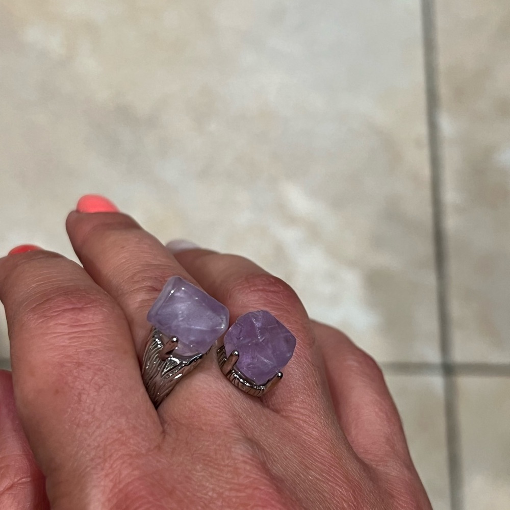 Statement Ring With Amethyst - image 2
